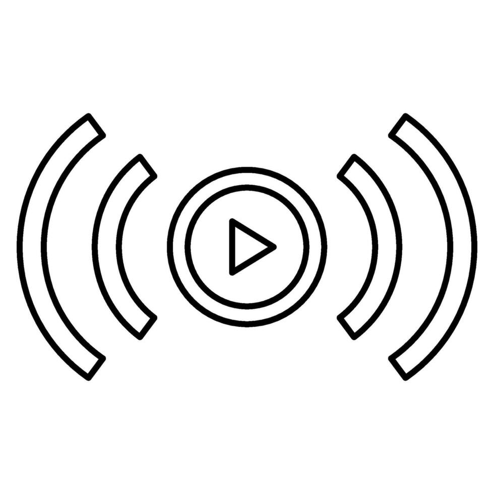 Streaming Outline icon vector
