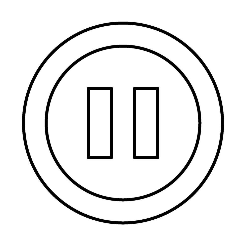 Pause Outline icon vector