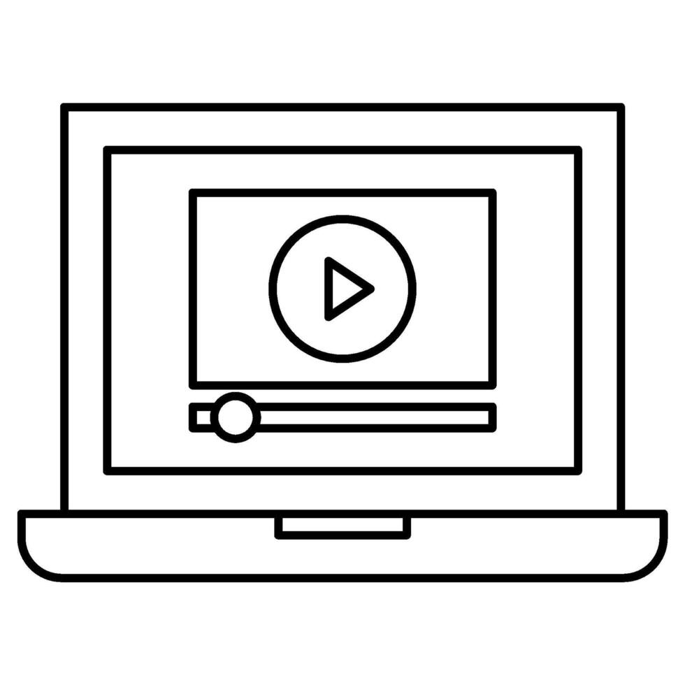 Online streaming outline icon vector