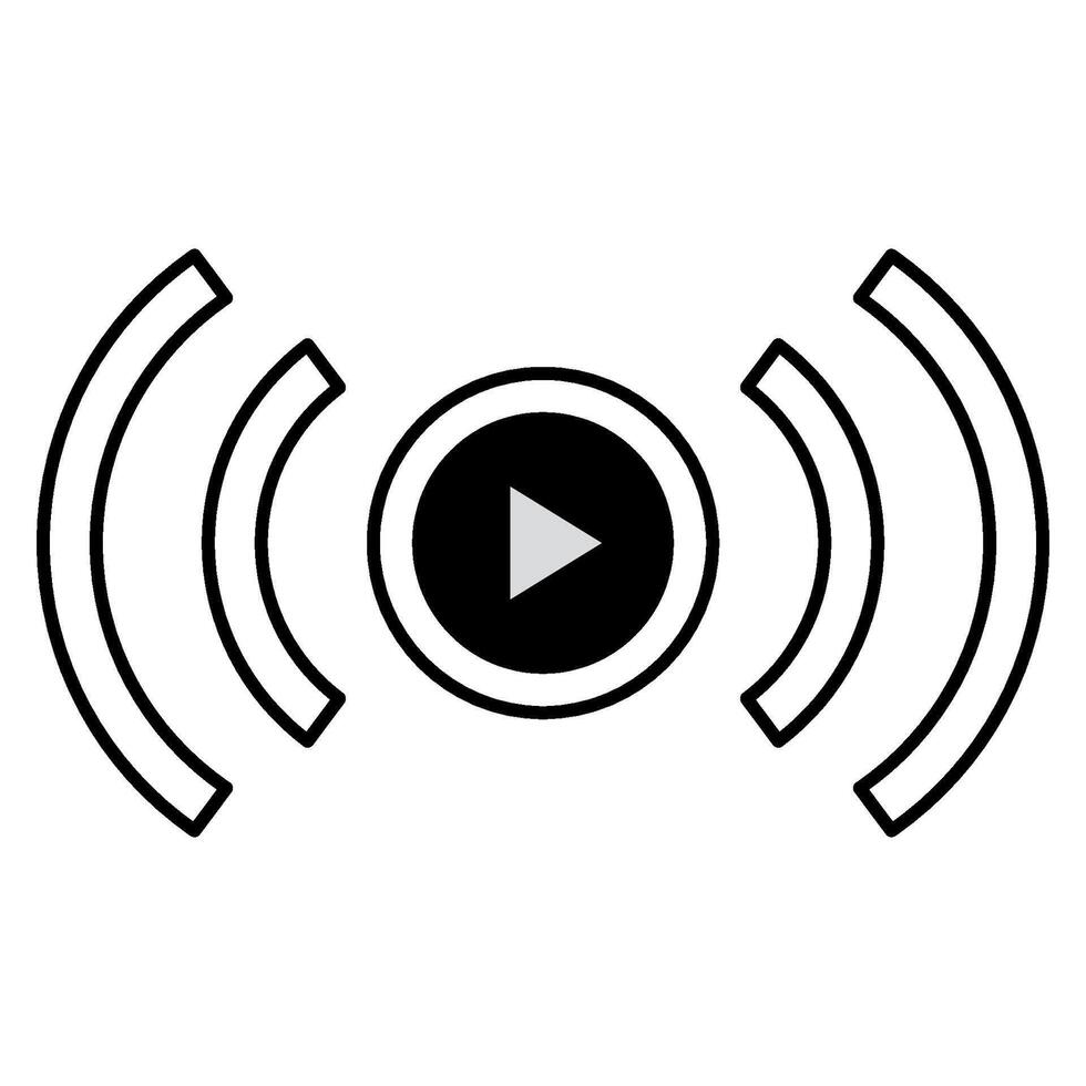 Streaming Solid icon vector