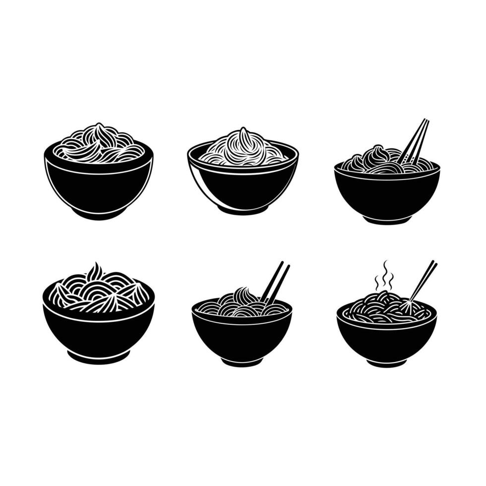 High-quality rice noodles illustration for digital use, perfect for branding, packaging, and creative design projects vector