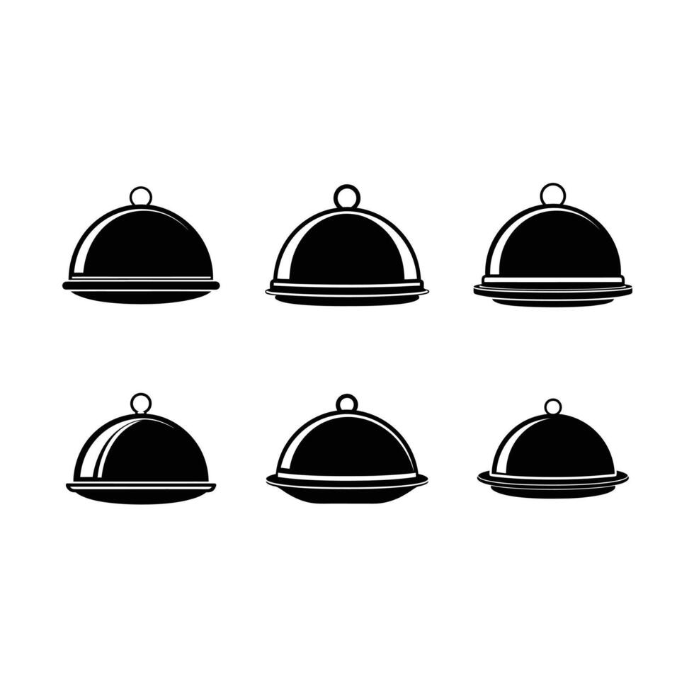 Cloche Serving Tray Graphic Design - Premium Microstock for Kitchen and Dining vector