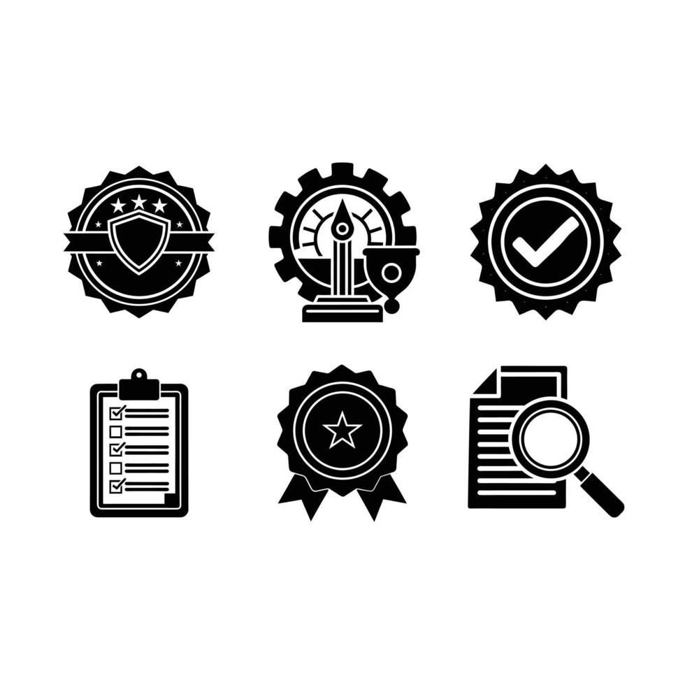 Professional quality control icon for inspection, compliance, and certification. Available in and formats for digital use vector