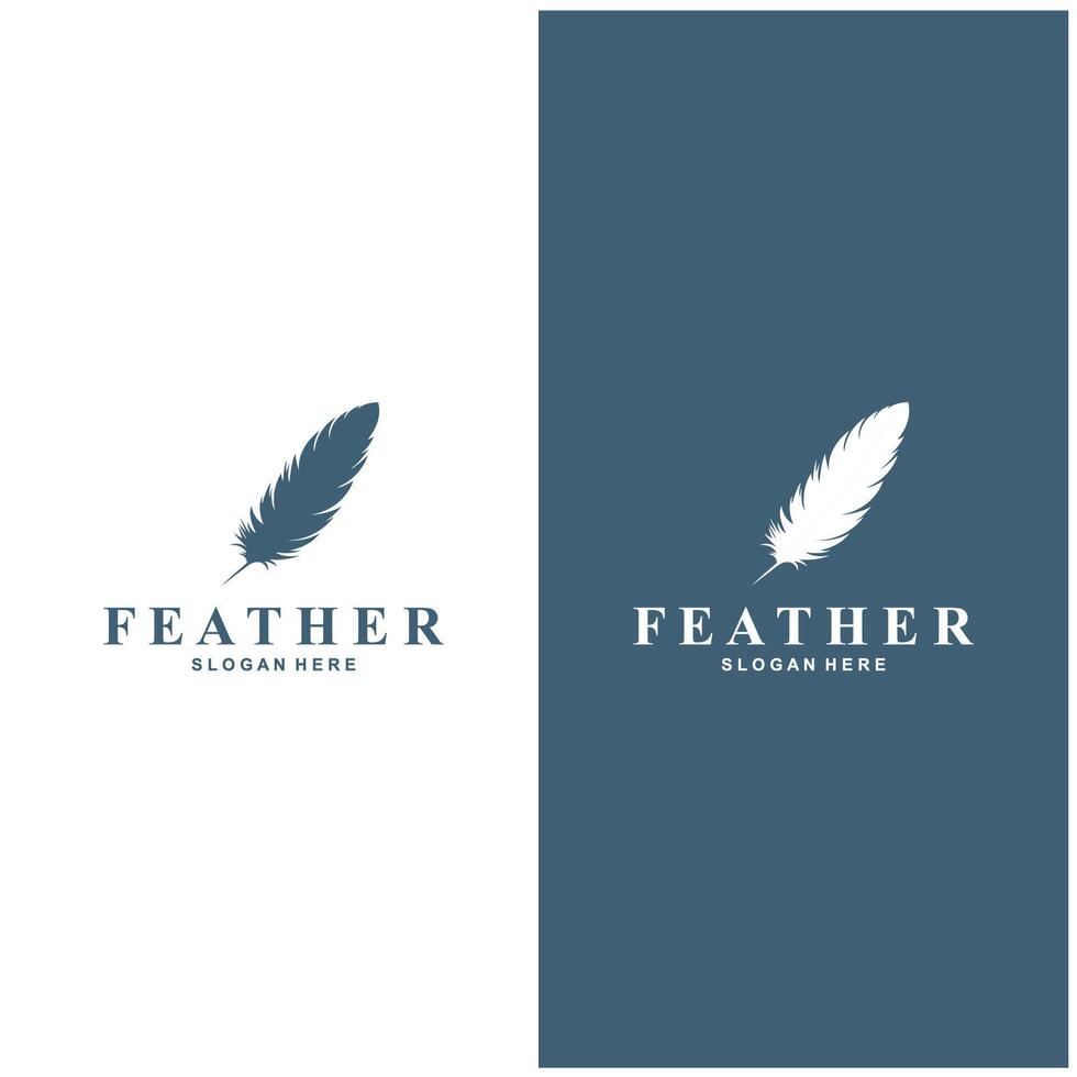 feather logo design for feather furniture vector