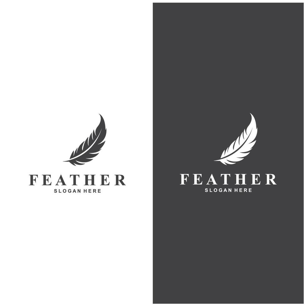 Feather Logo Symbol Design and icon vector