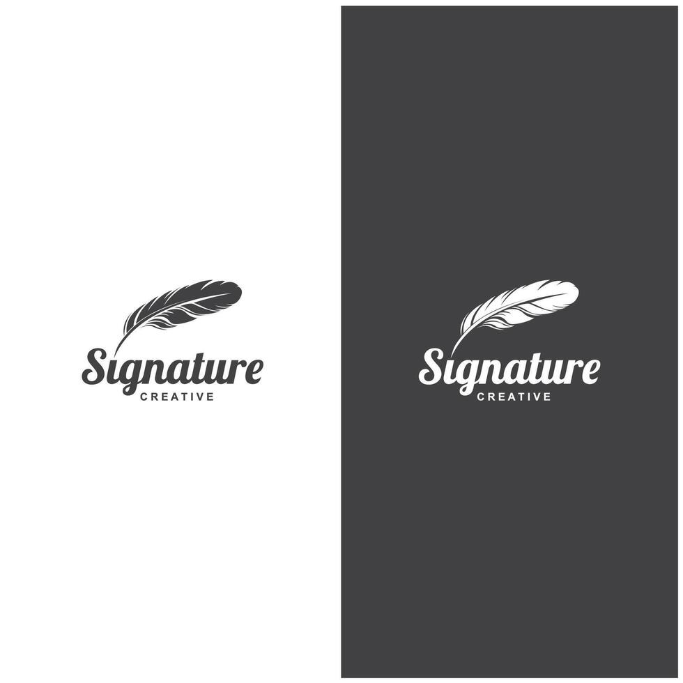 two logos for signature writing vector