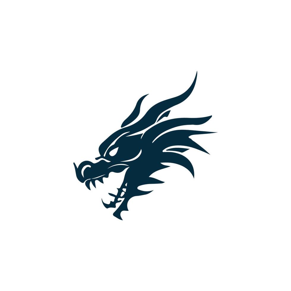 a dragon head logo with a black vector