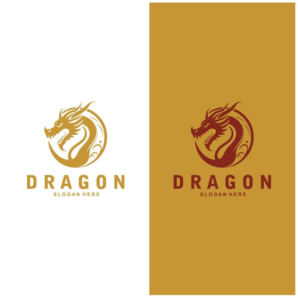 a dragon logo design template vector