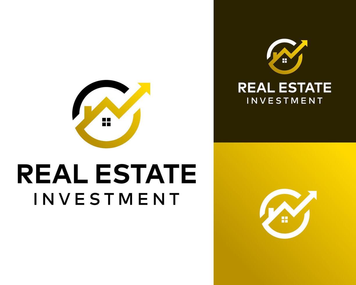 Logo design about real estate and investment growth. vector