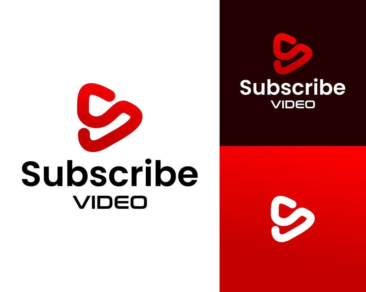 S monogram letter design logo and play button. vector