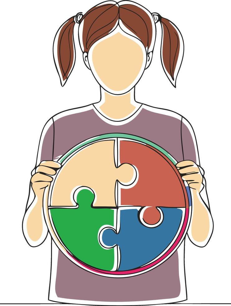 World autism awareness day. Colorful puzzle design sign. Symbol of autism. vector