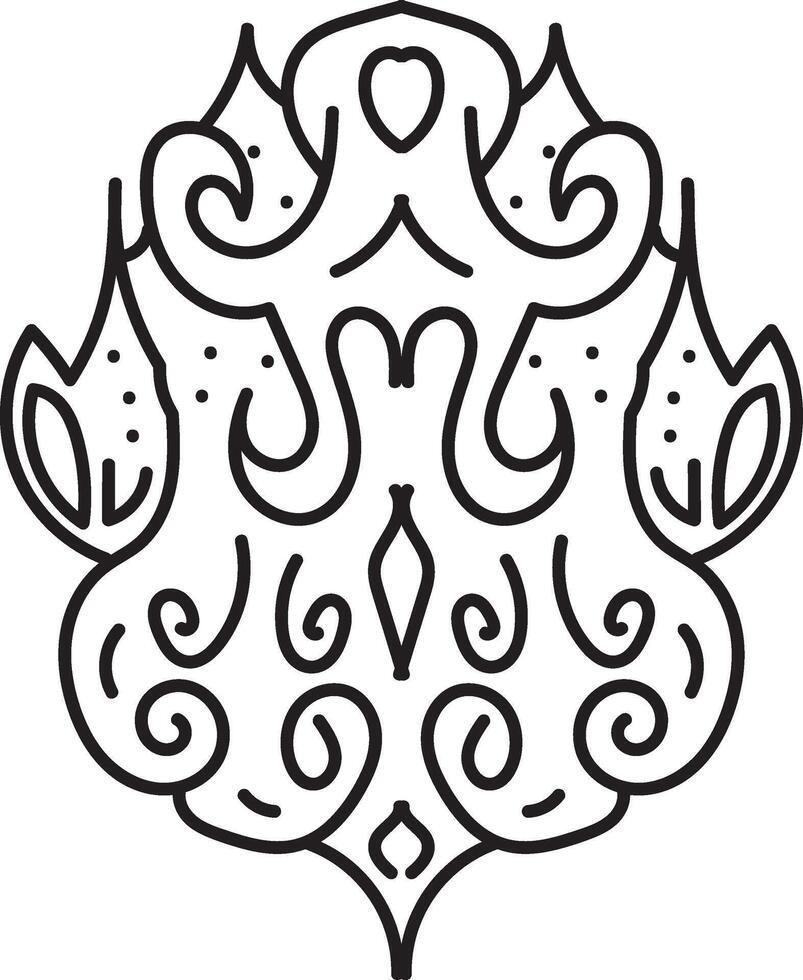 Elegant Black and White Decorative Abstract Line Art Design vector