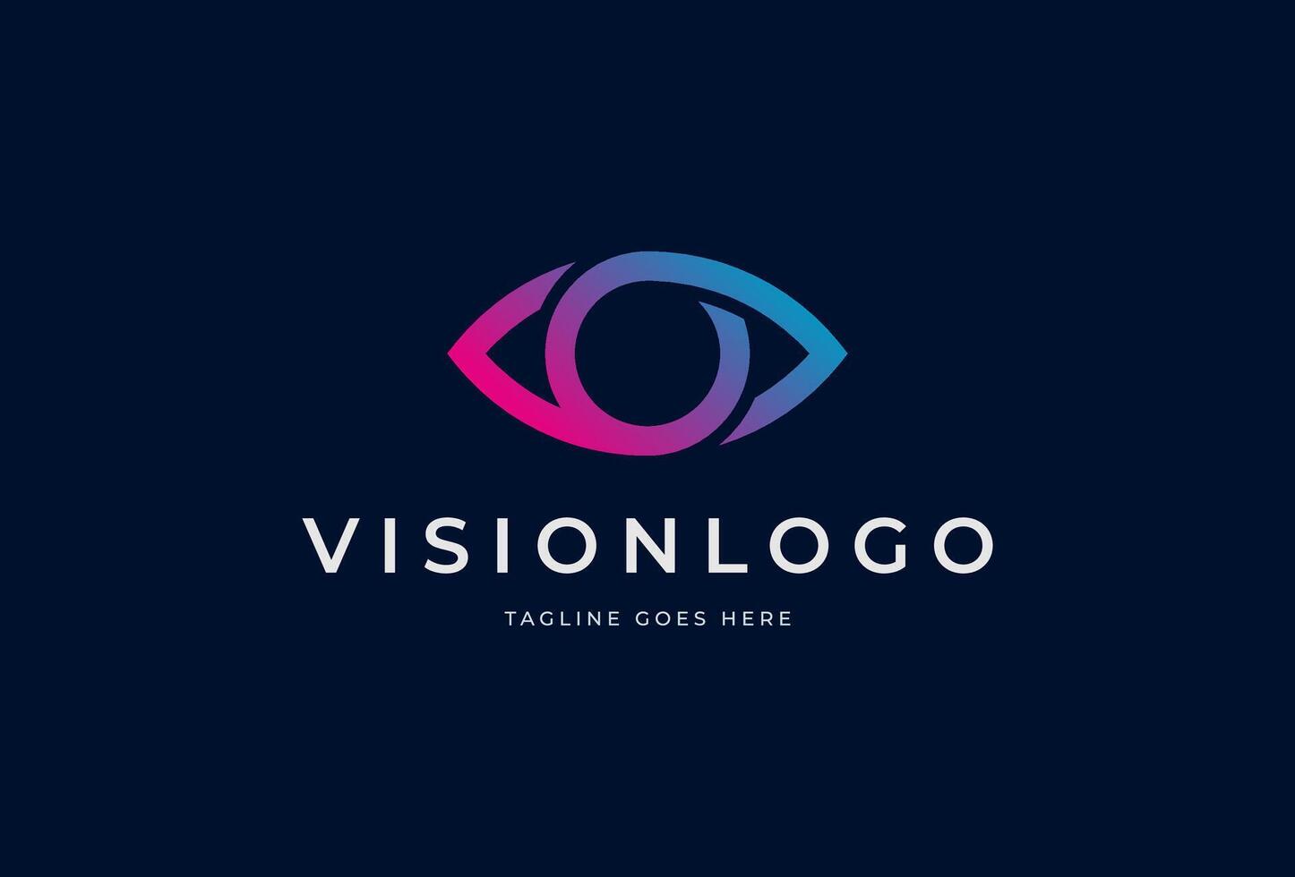 Modern Eye Vision with gradient logo design vector