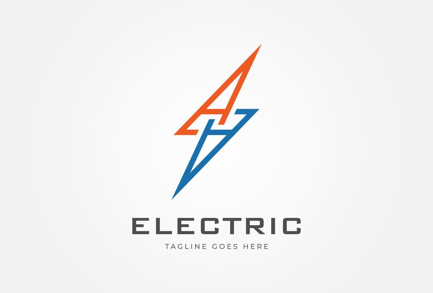 Letter A Thunder bolt logo design vector