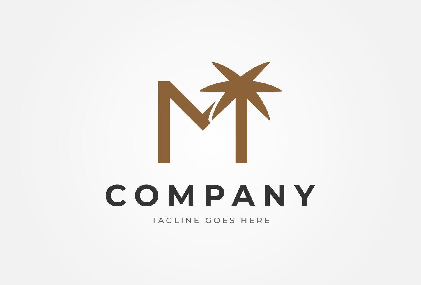 Letter M Palm Logo Design vector