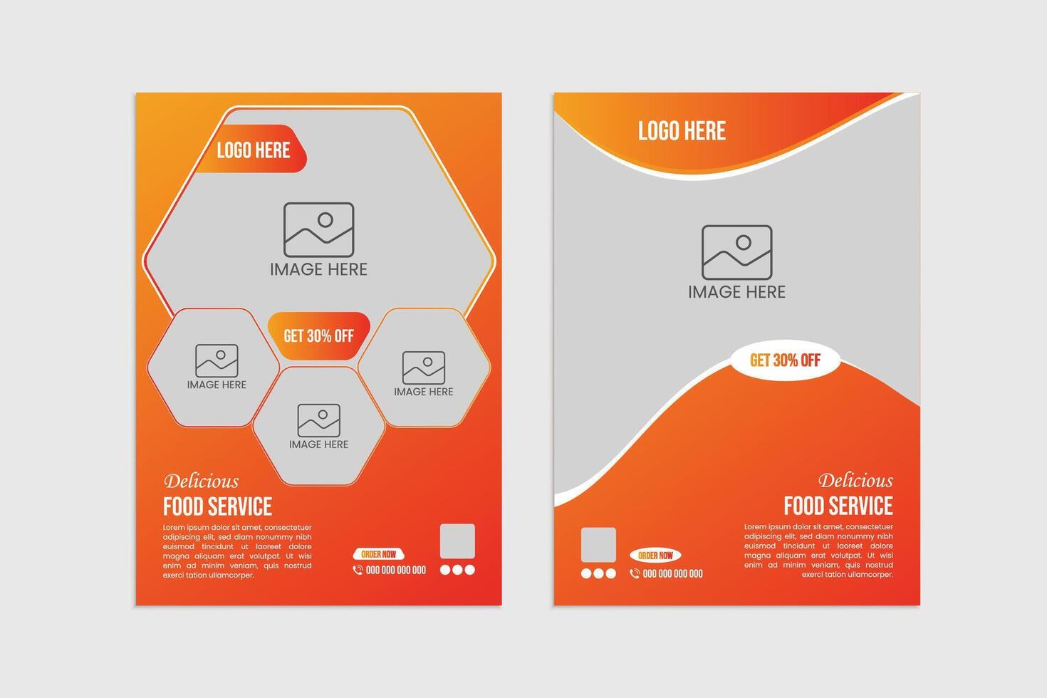 Modern restaurant flyer template for advertisement and marketing vector