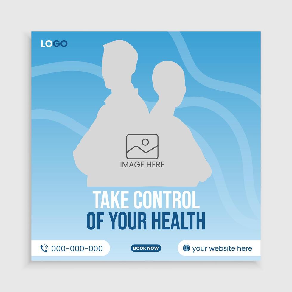 1Medical and Healthcare Social Media post Template vector