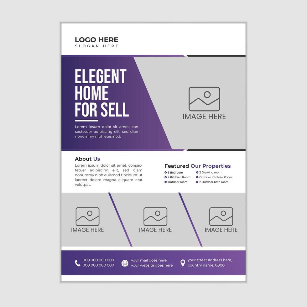 Modern real estate flyer design or building brochure design template vector