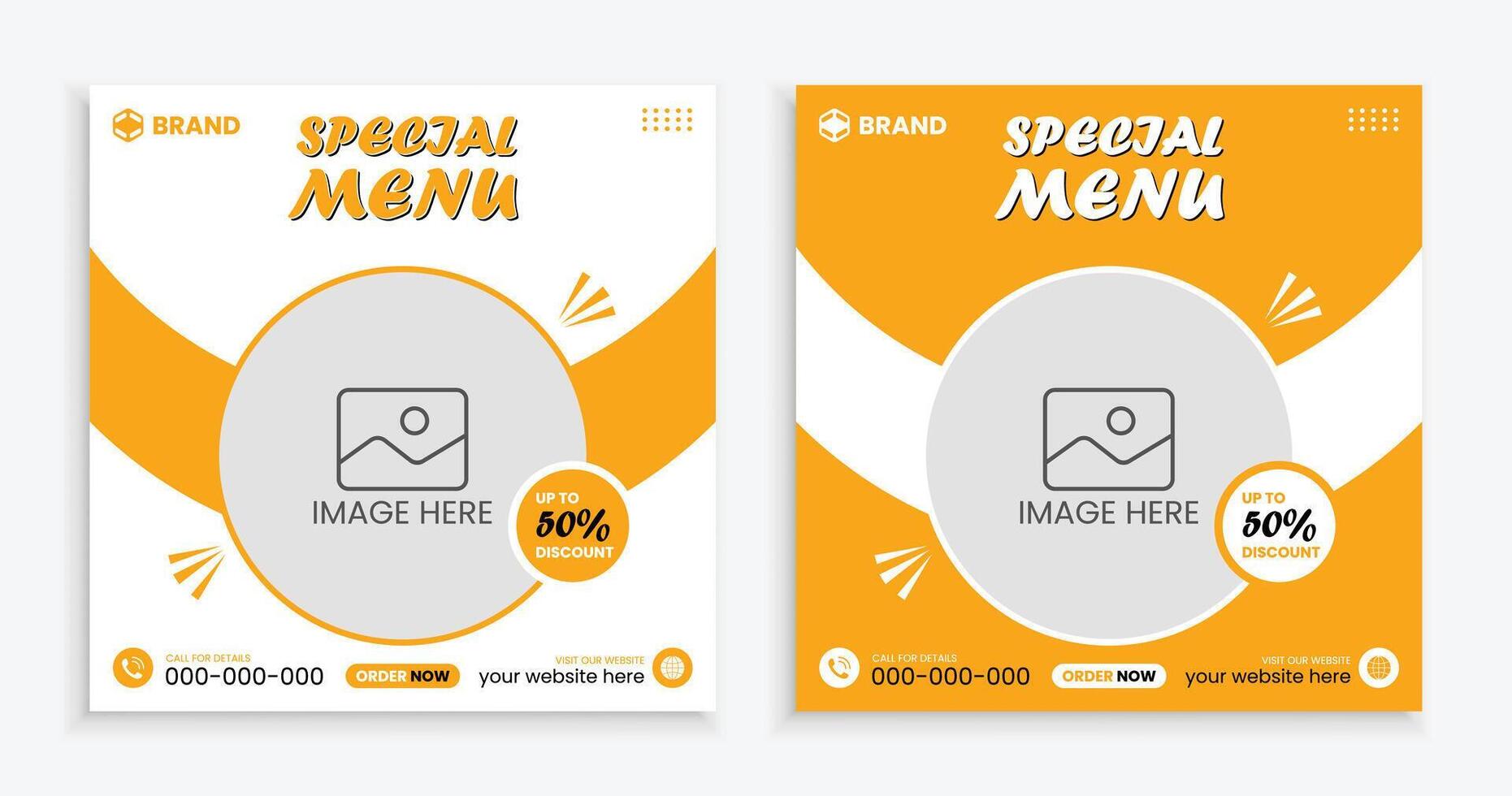 Fast food restaurant business marketing social media post or web banner template design. vector