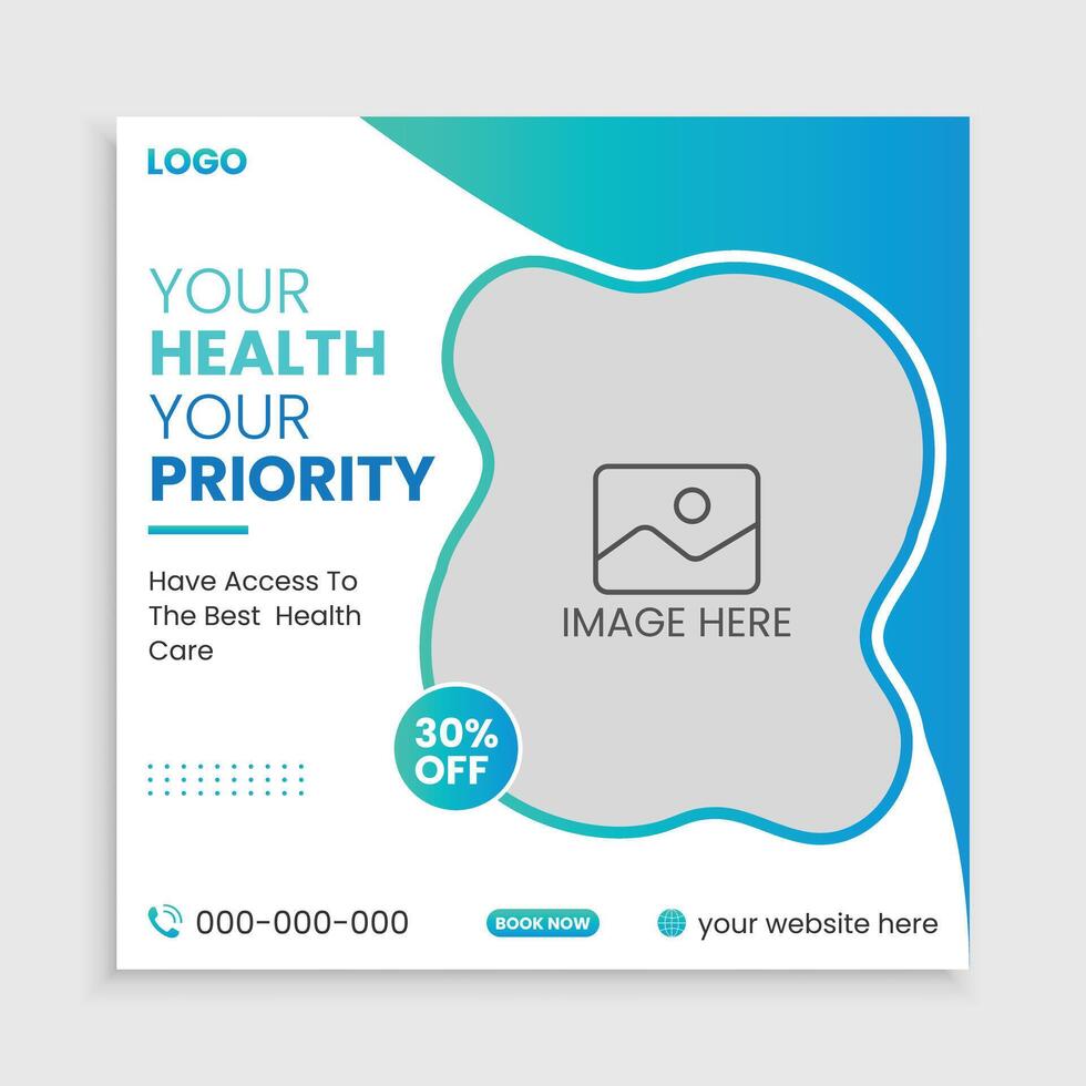 medical corporate healthcare Social media post template vector