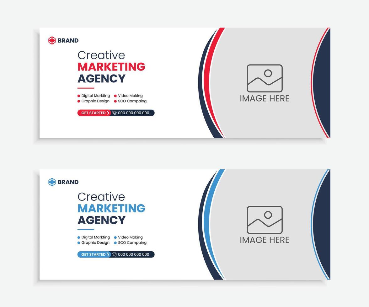 Digital marketing facebook cover web banner template vector