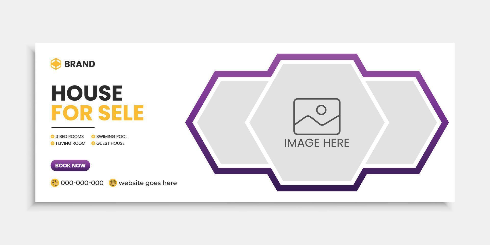 Real estate social media facebook cover web banner template vector