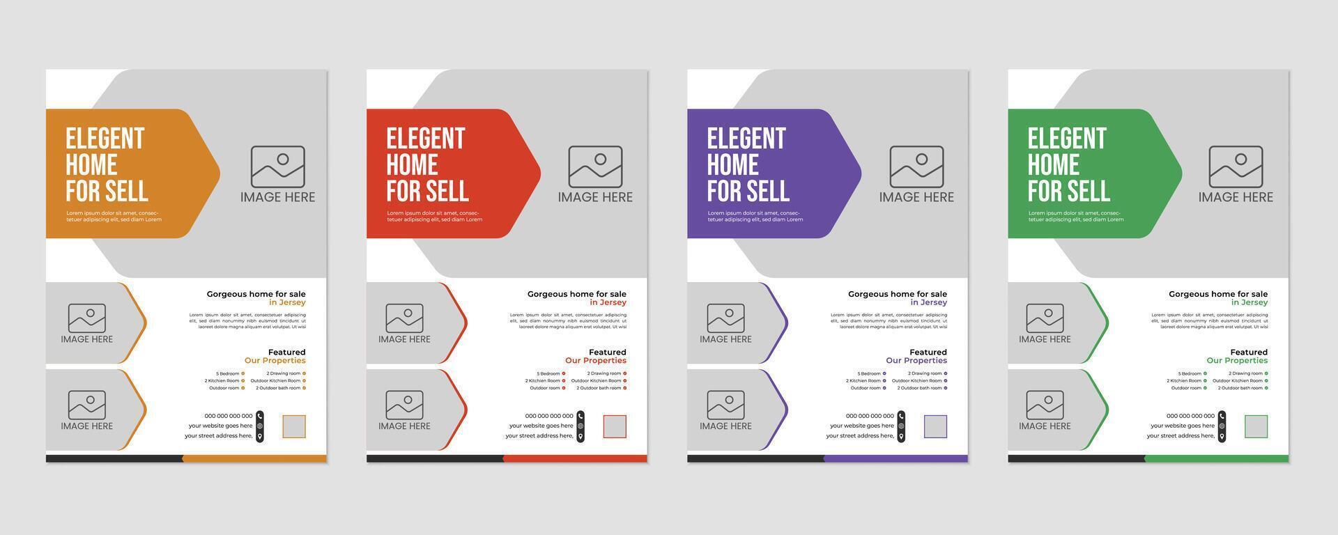 Real estate company flyer template design. Modern home sale poster with abstract geometric shape. vector