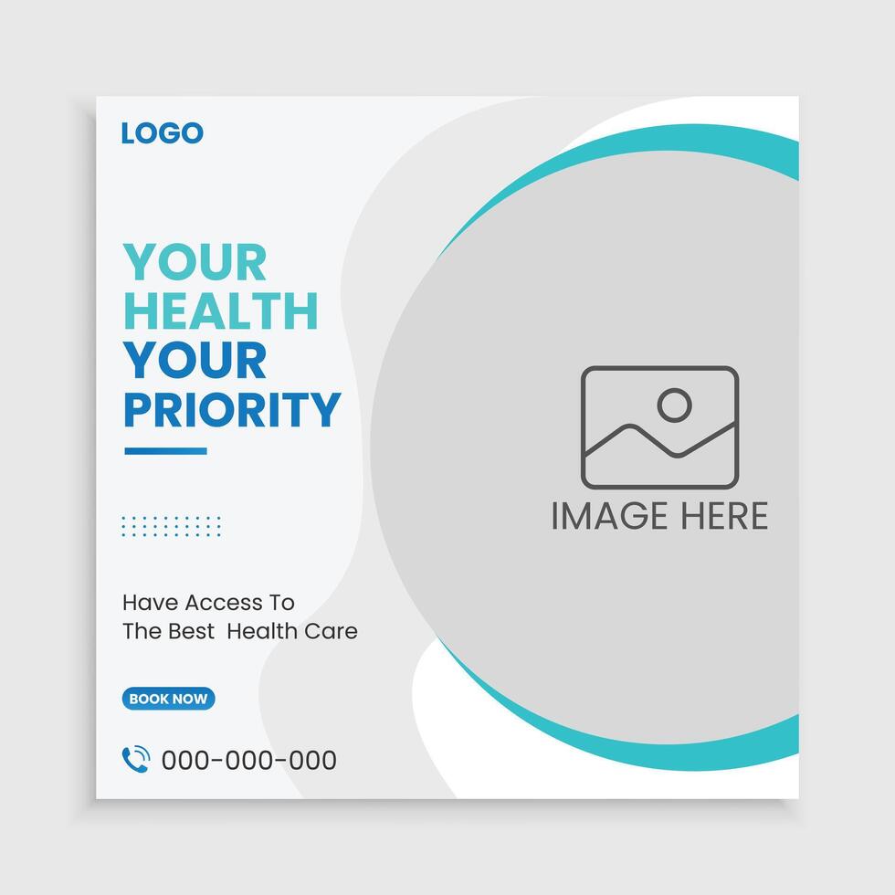 medical corporate healthcare Social media post template Design. vector