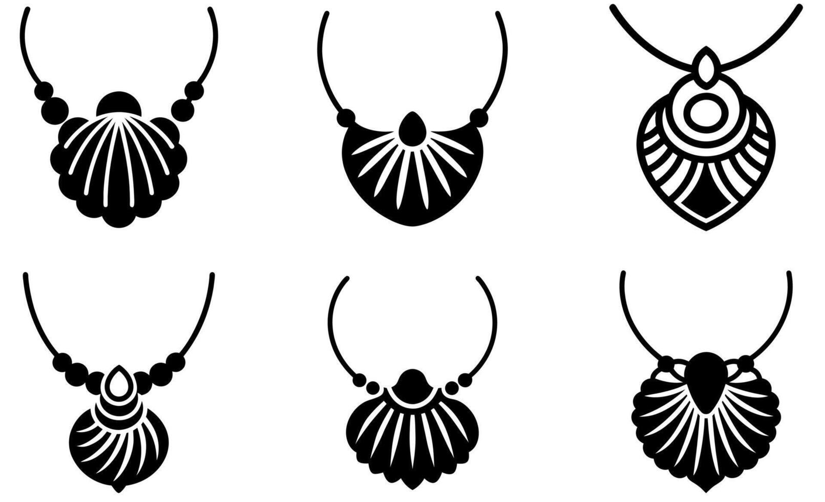 Illustration of Elegant Shell-Shaped Necklaces vector