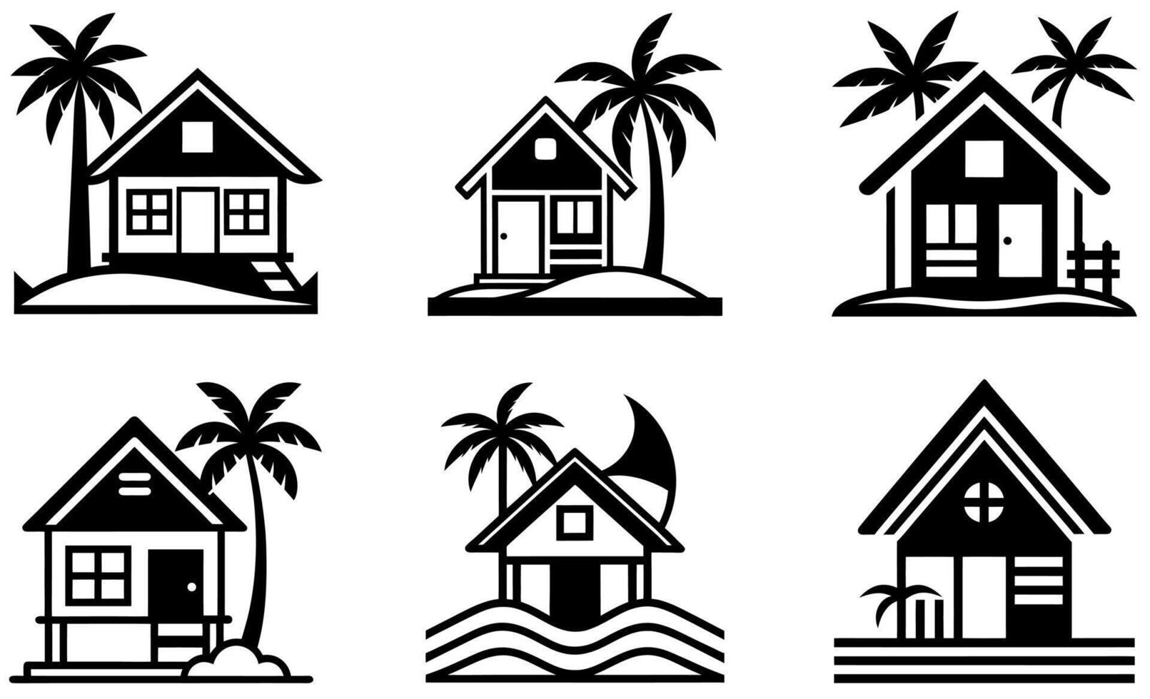 Beach House Icons vector