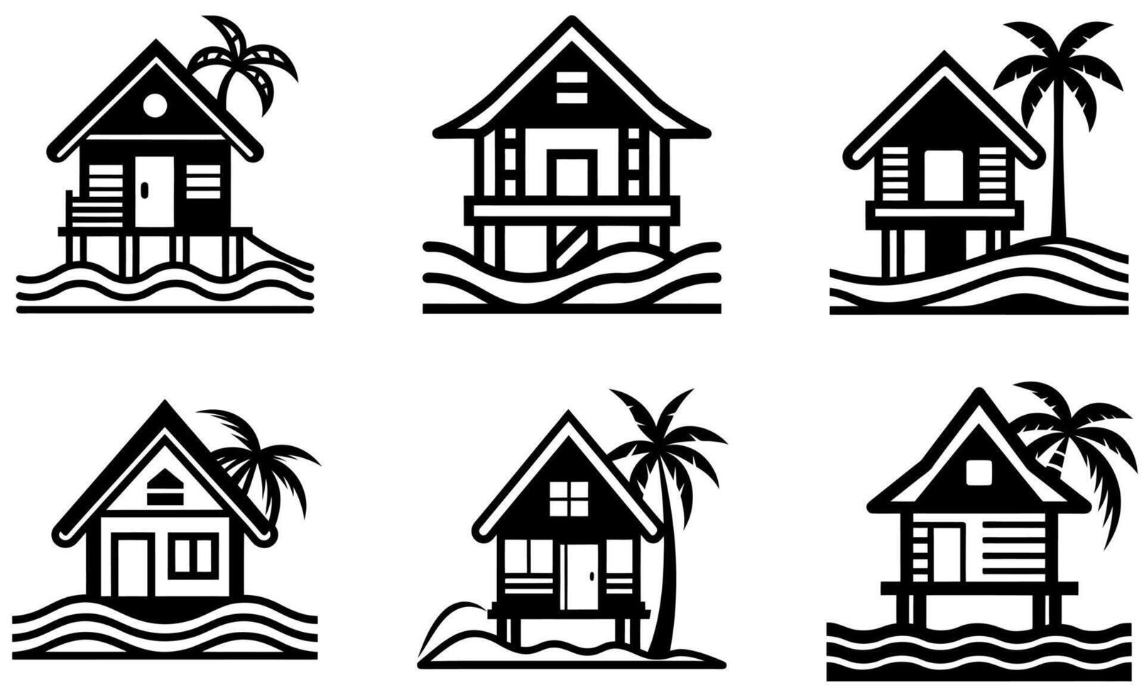 Beach House Icons Collection vector