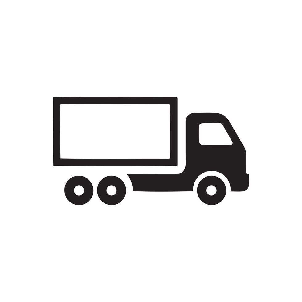 A delivery truck icon on white background vector