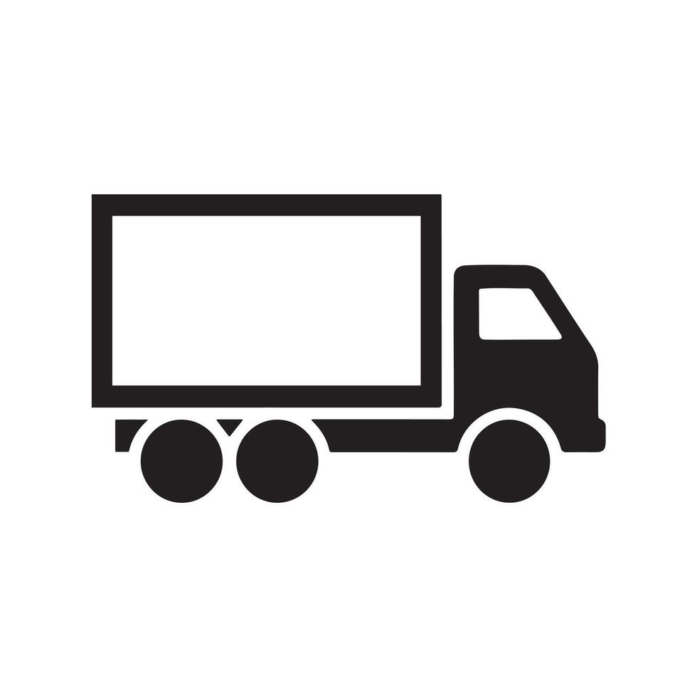A delivery car icon on white background vector