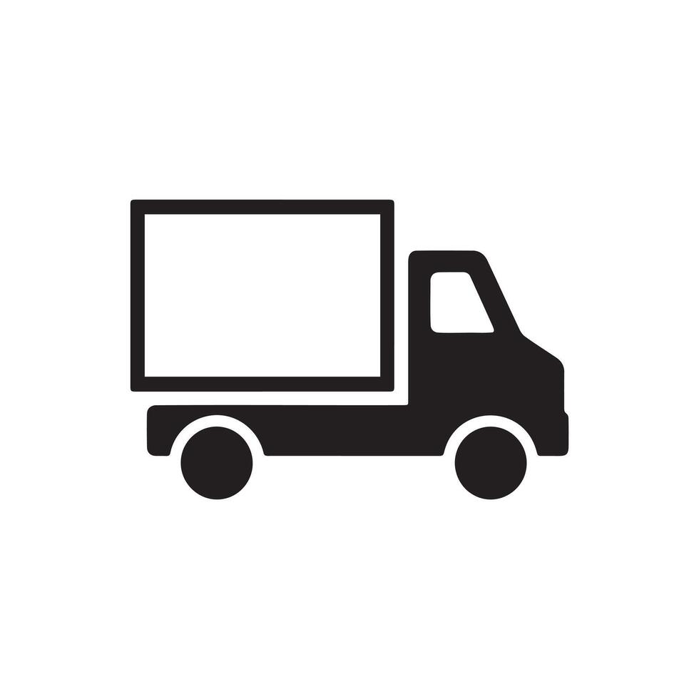 A delivery car icon silhouette on white background vector