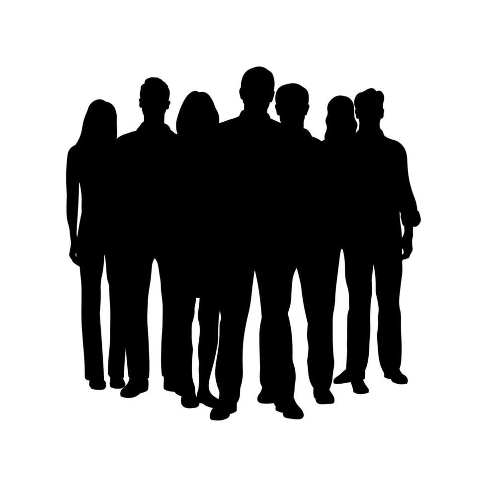 Male Executive Leader Stands with His Team. Reflecting Unity and Diversity in the Organization vector