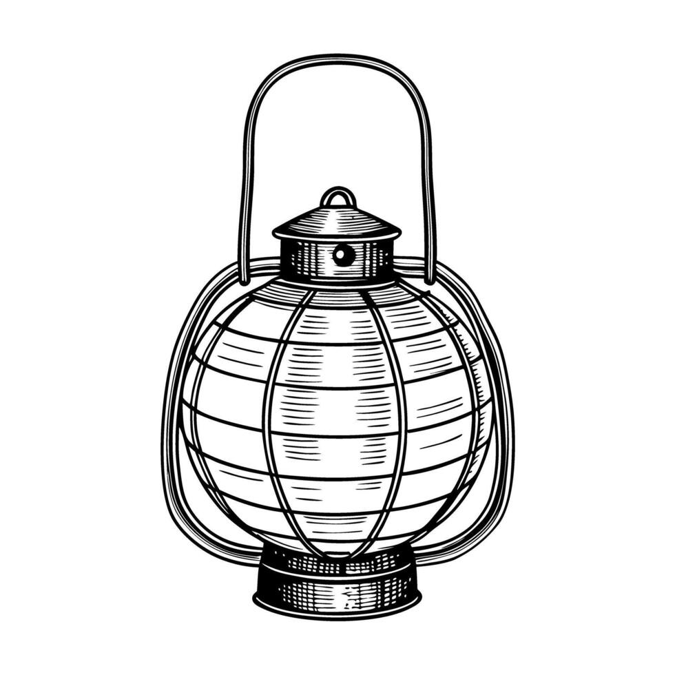 vintage lantern sketch classic rustic design with detailed craftsmanship for nostalgic illumination vector