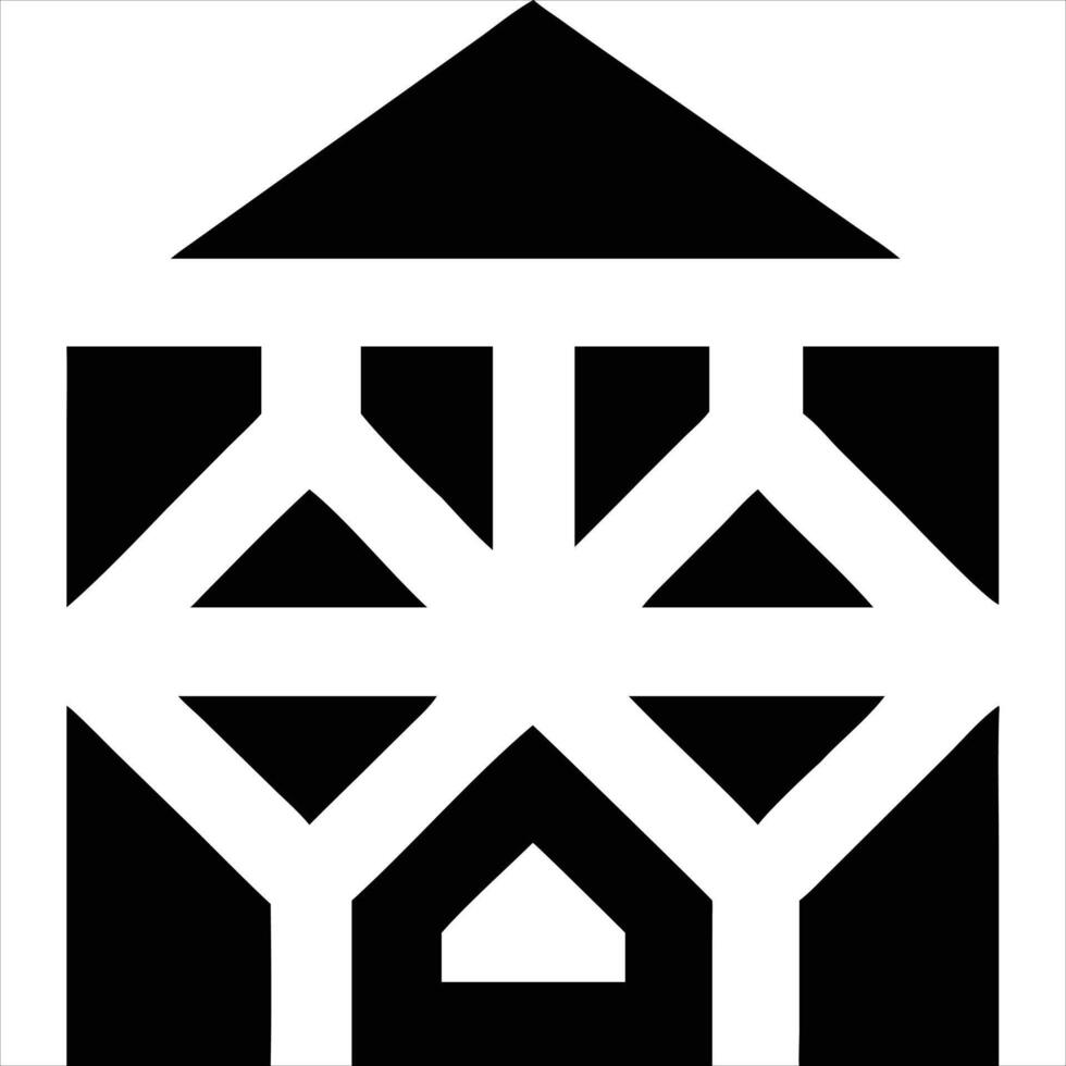 A black and white logo of a house vector
