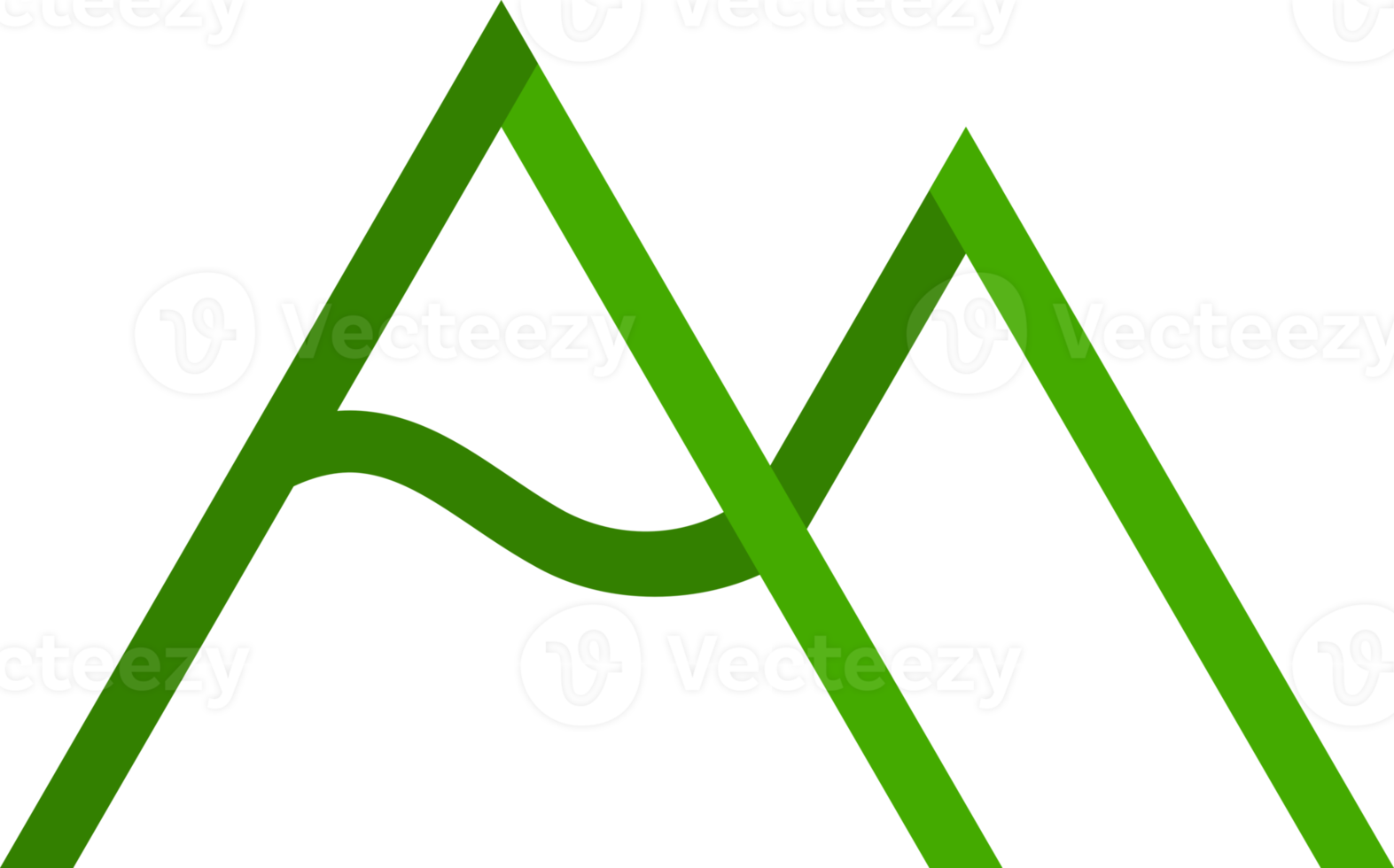 Green line triangle mountain abstract icon png