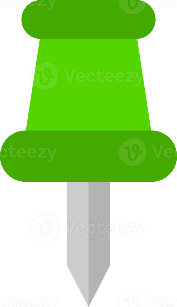 Green paper pin needle icon png