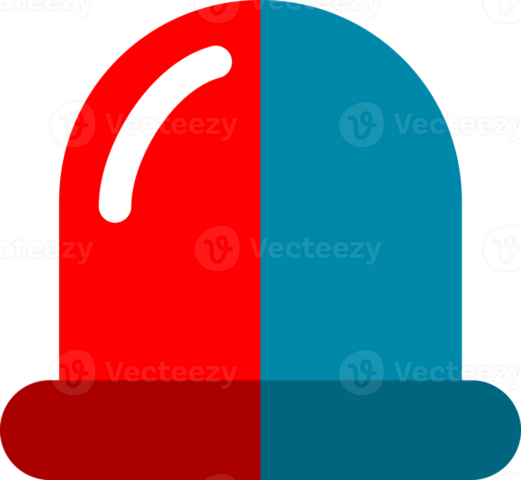 Red and blue alarm siren emergency fighing light icon png