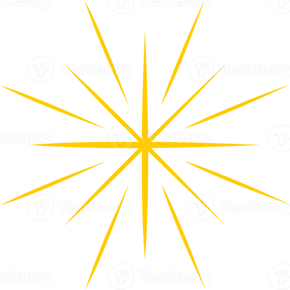 Yellow sparkle light ray icon png