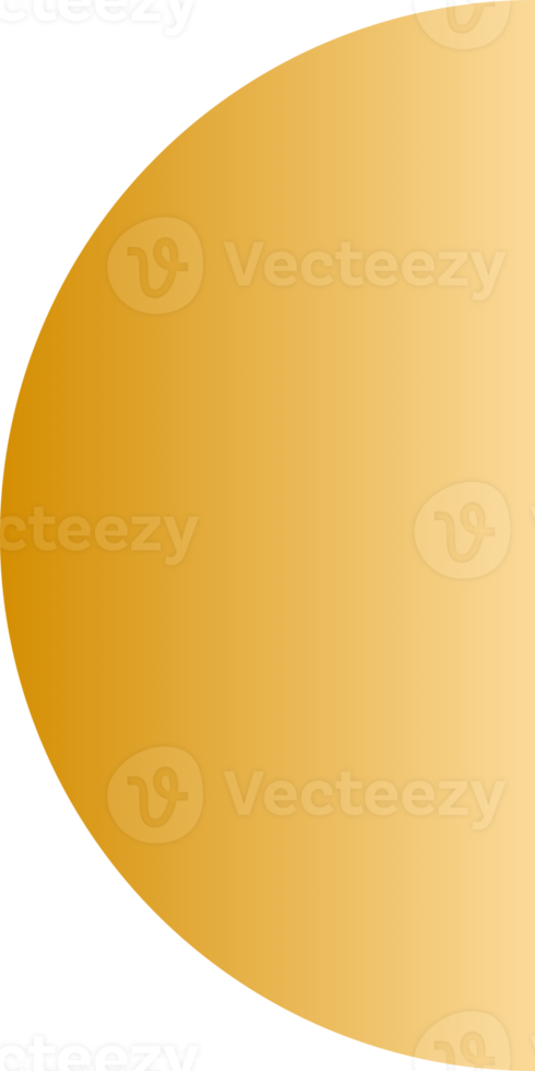 Yellow gold half circle icon png