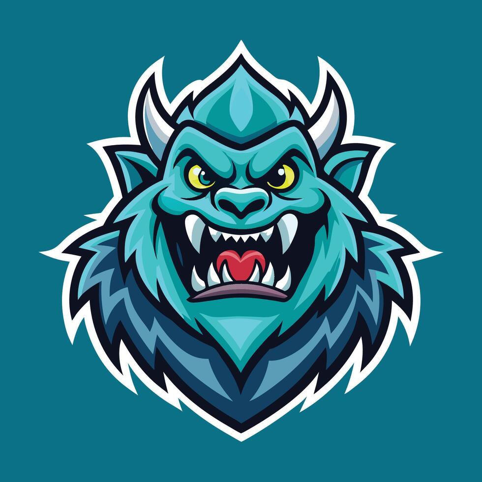 Monstrous Delight Simple Logo Illustration of a Stylized Monster vector