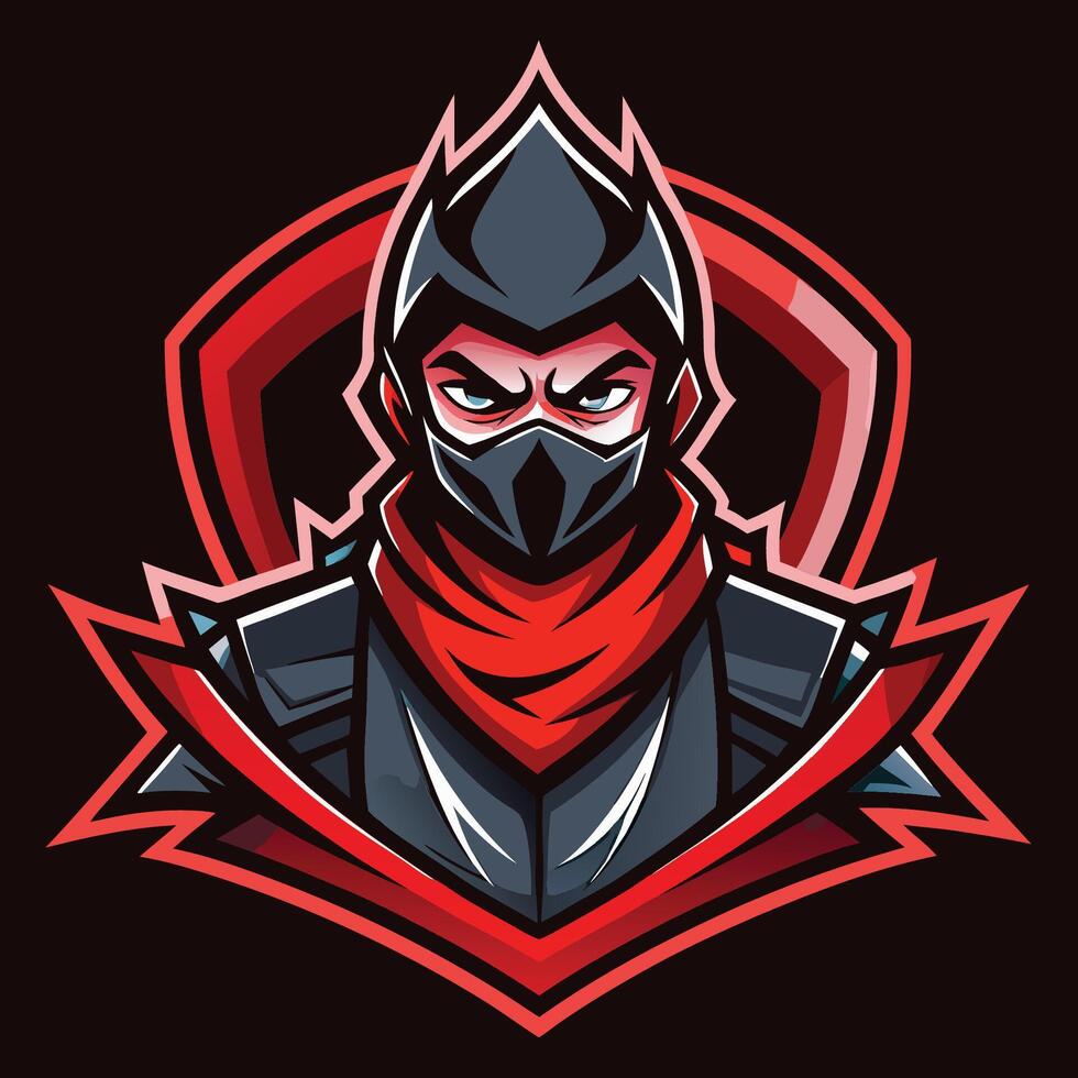 Logo Illustration of an E sport Ninja Prepared for Battle vector