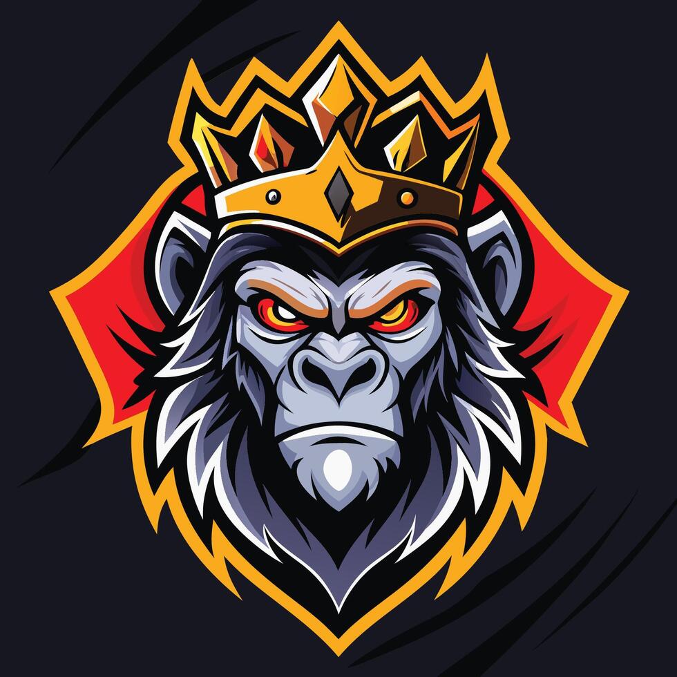 Majestic E sports Logo Featuring a Fearsome King Monkey vector