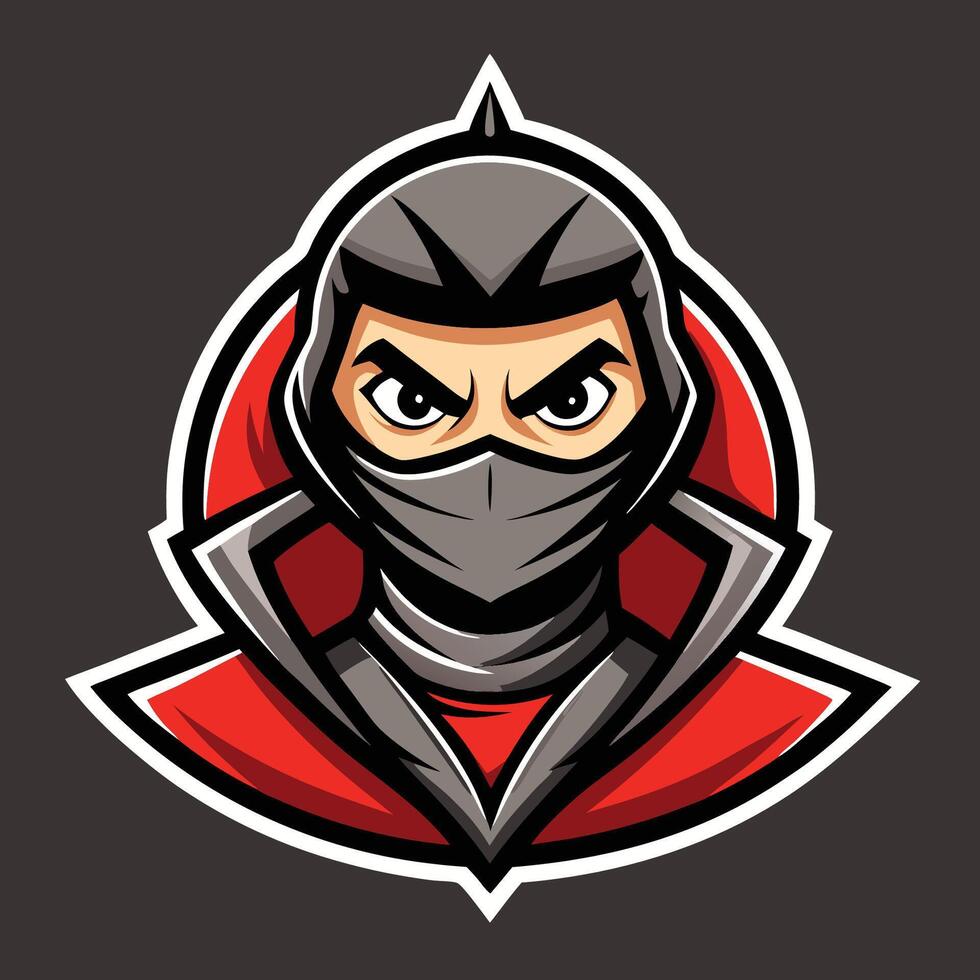 Cool Ninja Character Illustration Mascot Design for Logo and Cartoon vector