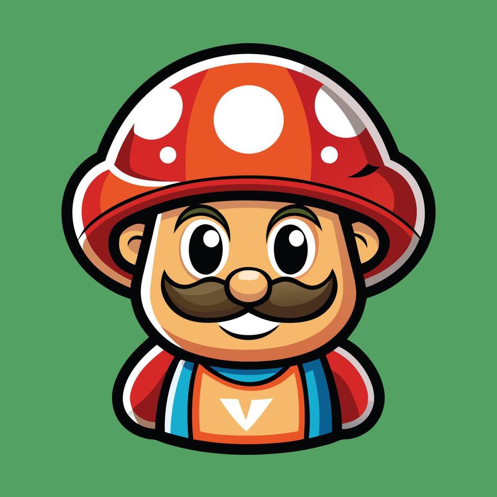 Whimsical Mushroom Mascot Cartoon Illustration with Style vector