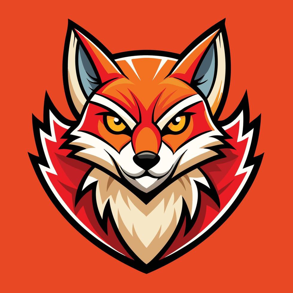 Majestic Kitsune Mascot Cartoon Character A Fiery Fox with Mystical Powers vector