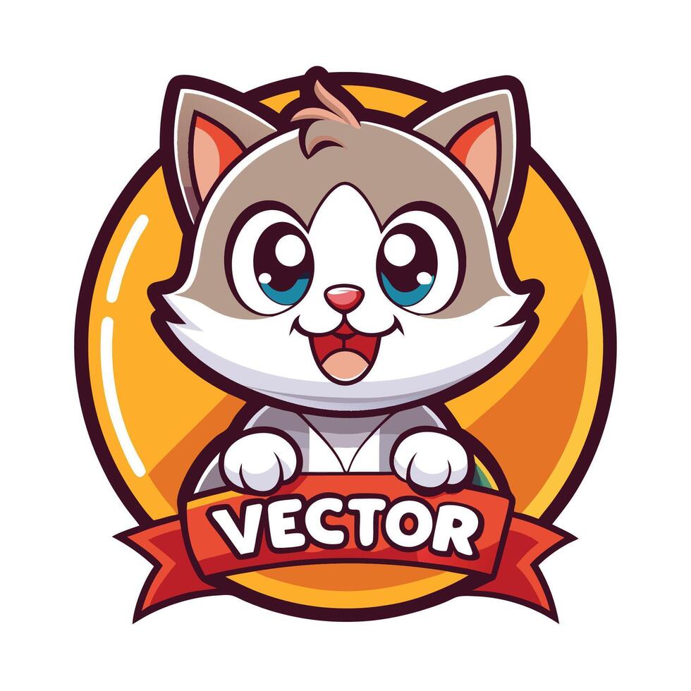 Cute and Playful Illustration of a Kitty Food Mascot Cartoon Character vector