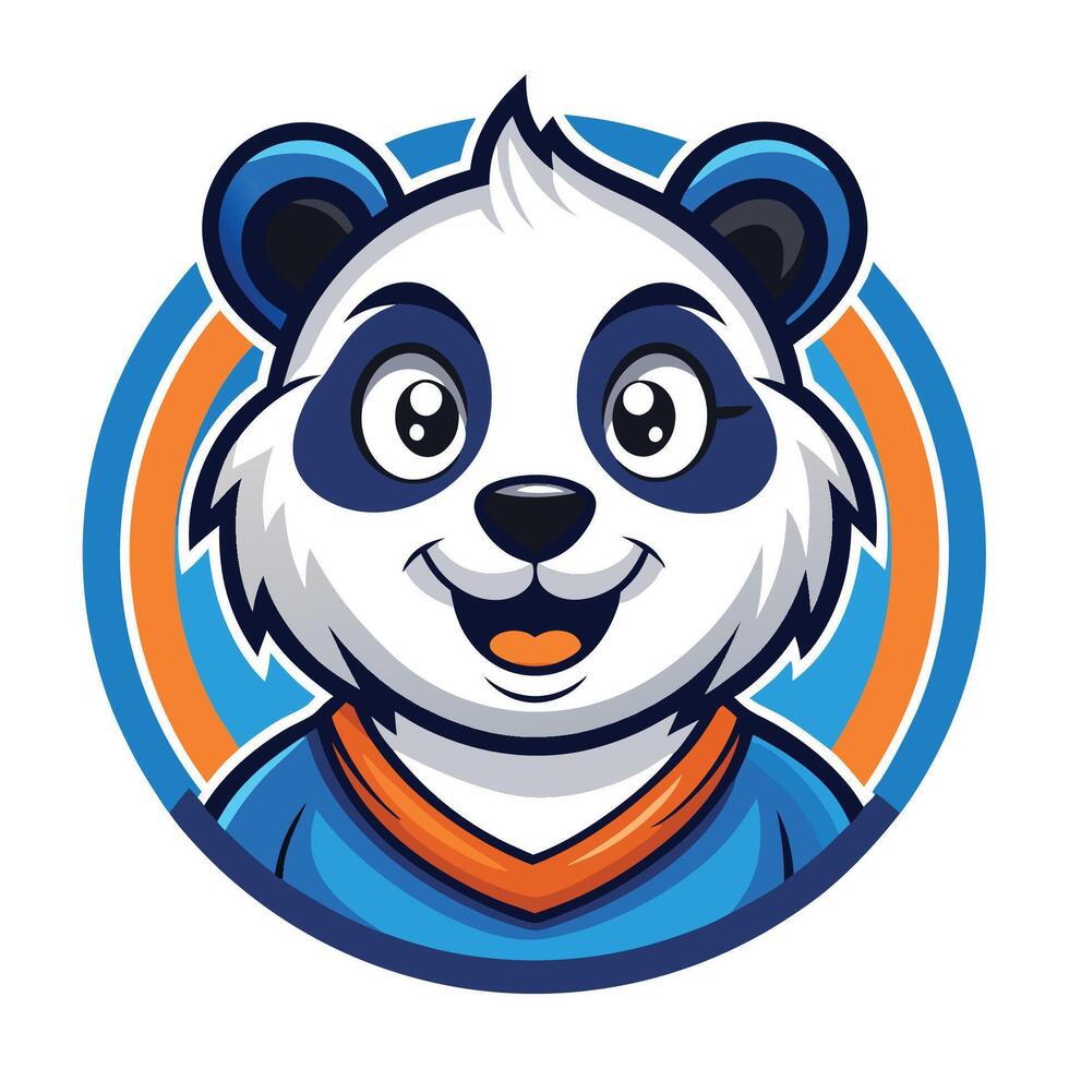 Stylized Illustration of a Fun and Friendly Panda Mascot Cartoon vector